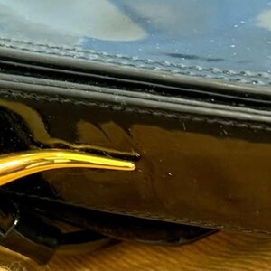 Vintage Bruno Magli Black Patent Leather Shoulder Bag – Made in Italy image 7