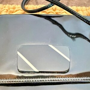Vintage Bruno Magli Black Patent Leather Shoulder Bag – Made in Italy image 2