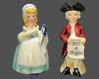 Salero y pimentero coloniales Enesco de estilo vintage