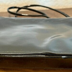 Vintage Bruno Magli Black Patent Leather Shoulder Bag – Made in Italy image 5