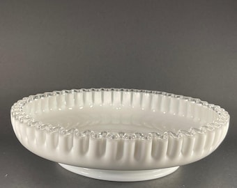 Fuente para tartas/platos de vidrio opalino Fenton Art Glass de 25 cm (10 pulgadas)