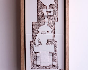 Grotto of the Annunciation Ceramic Tile Wall Art, Historical Decor