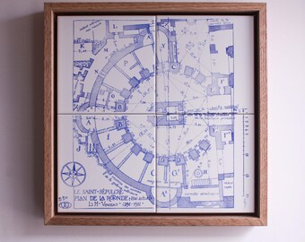 Church of Holy Sepulchre Ceramic Tile Art – Historical Blueprint