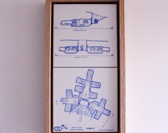 Bet-She'arim Ceramic Tile Art – Handmade Silk-Screen, Archeological Decor
