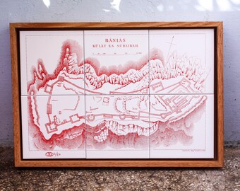 Handmade Ceramic Tile Wall Art – Archeological Map Print