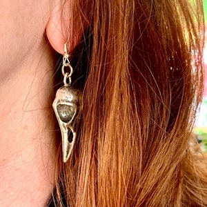 Bird Skull Earrings original carving made in NYC