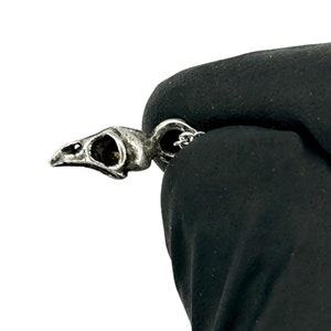 Tiny Bird Skull Necklace, Silver Plated Pewter Made in NYC