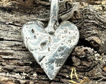 Sterling stone heart necklace made in NYC