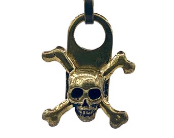 Skull and Crossed Bones bronze necklace made in NYC