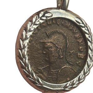 Large Authentic Roman Coin Necklace Emperor Licinius 308-324 AE Sterling Silver number LG 5.