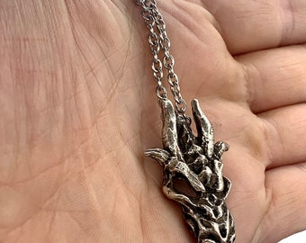 Dragon Skull Necklace silver ox made in NYC