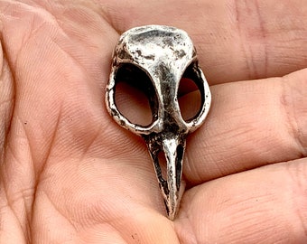 Metal Bird Skull Cabinet Knob cast metal. Antique silver plate. Made in NYC Price is per knob