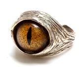 Dragon Eye Ring sizes 4 to 11 self adjustable sterling silver made in NYC, Blue Bayer Design