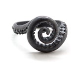 Octopus tentacle spiral ring .925 sterling made in NYC Blue Bayer Design