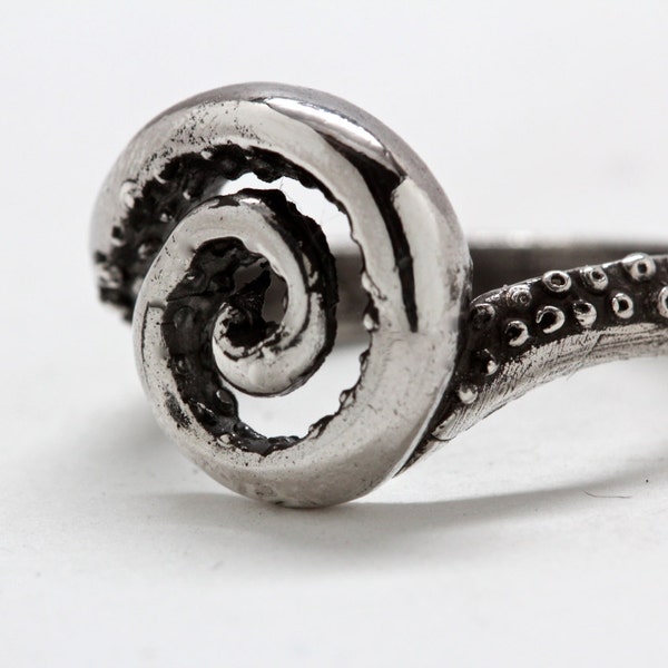 Silver octopus ring tentacle ring  made in NYC Blue Bayer Design