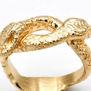 14k gold Double snake ring, Victorian snake ring made in NYC