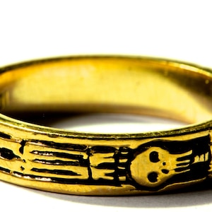 Gold Skeleton Ring 14k gold Memento Mori Ring Blue Bayer Design NYC
