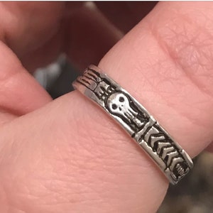 Georgian Skeleton Ring, Memento Mori Jewelry, Mourning Ring, Sterling Silver, Blue Bayer Design NYC Free US Shipping image 9