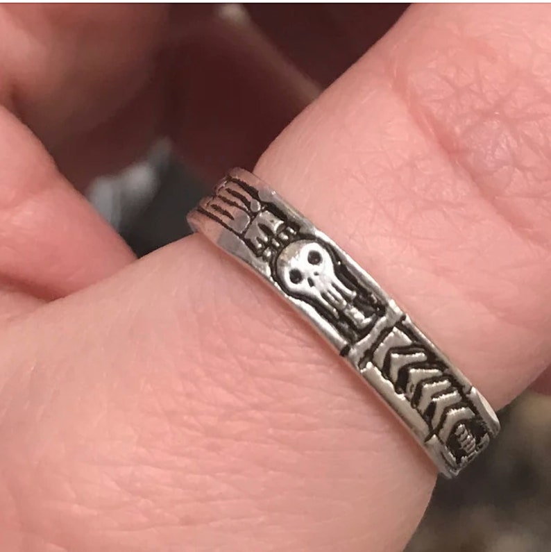 Georgian Skeleton Ring, Memento Mori Jewelry, Mourning Ring, Sterling Silver, Blue Bayer Design NYC Free US Shipping image 9