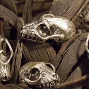 Bat Skull Cabinet knob One bat skull drawer pull  Antique Silver (Made in NYC)