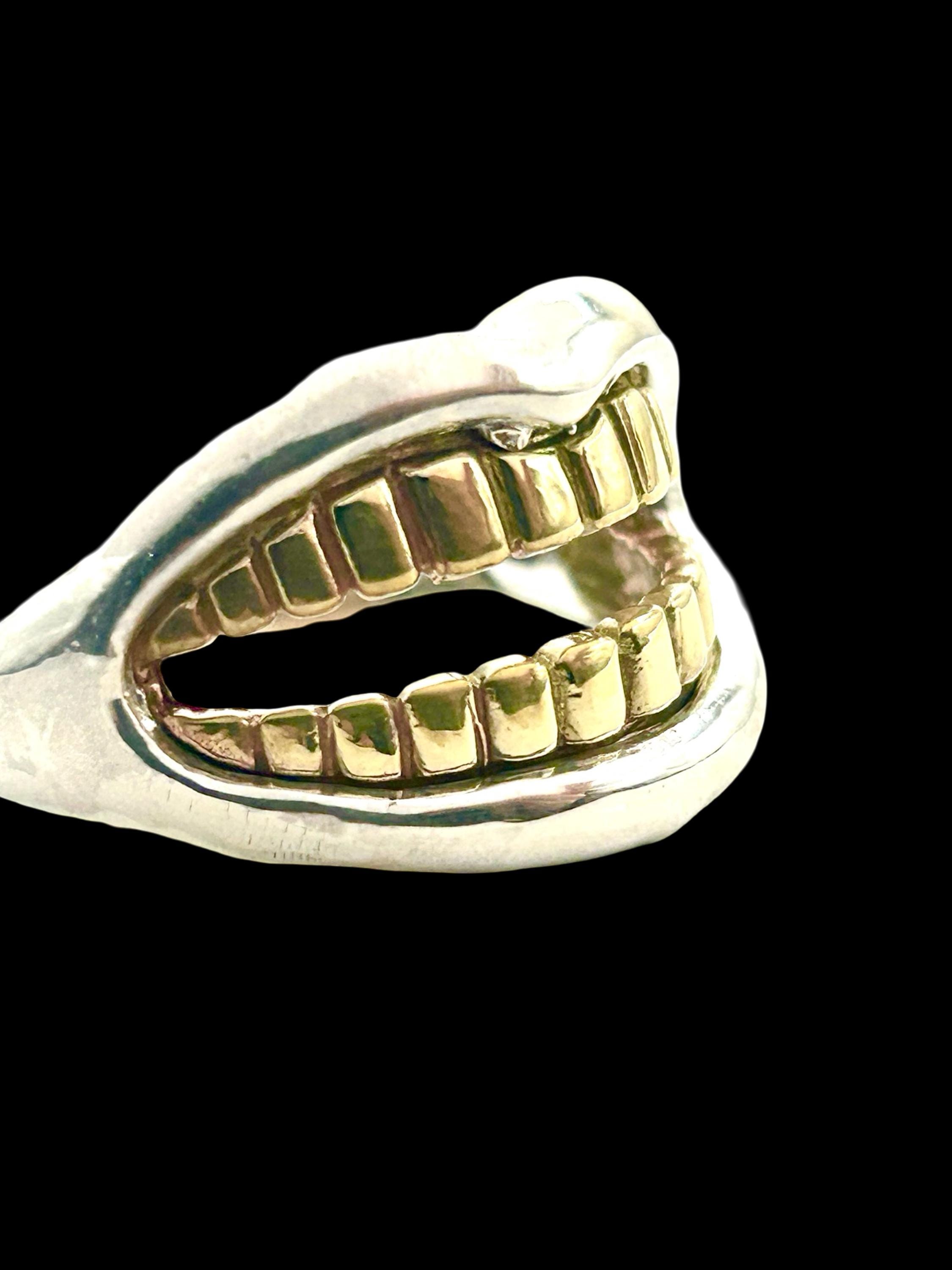 Smiley Teeth Ring Sterling Silver Made in NYC - Etsy