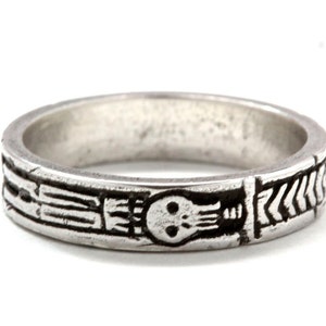 Georgian Skeleton Ring, Memento Mori Jewelry, Mourning Ring, Sterling Silver, Blue Bayer Design NYC Free US Shipping image 3