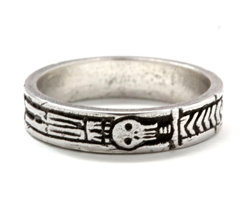 Georgian Skeleton Ring, Memento Mori Jewelry, Mourning Ring, Sterling Silver, Blue Bayer Design NYC Free US Shipping image 3