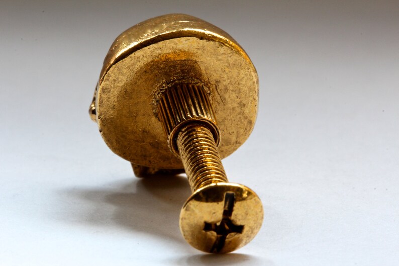 Metal Skull Knob Kitchen Knob Made in NYC Gold Etsy