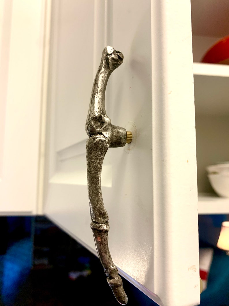 Skeleton Drawers Skeleton Middle Finger Drawer Pull Cabinet Knob Silver Ox Metal Made in ...