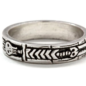 Georgian Skeleton Ring, Memento Mori Jewelry, Mourning Ring, Sterling Silver, Blue Bayer Design NYC Free US Shipping image 5