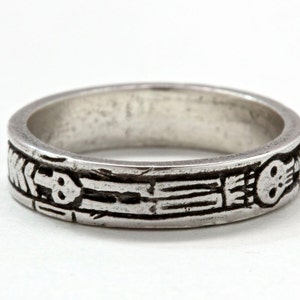Georgian Skeleton Ring, Memento Mori Jewelry, Mourning Ring, Sterling Silver, Blue Bayer Design NYC Free US Shipping image 4