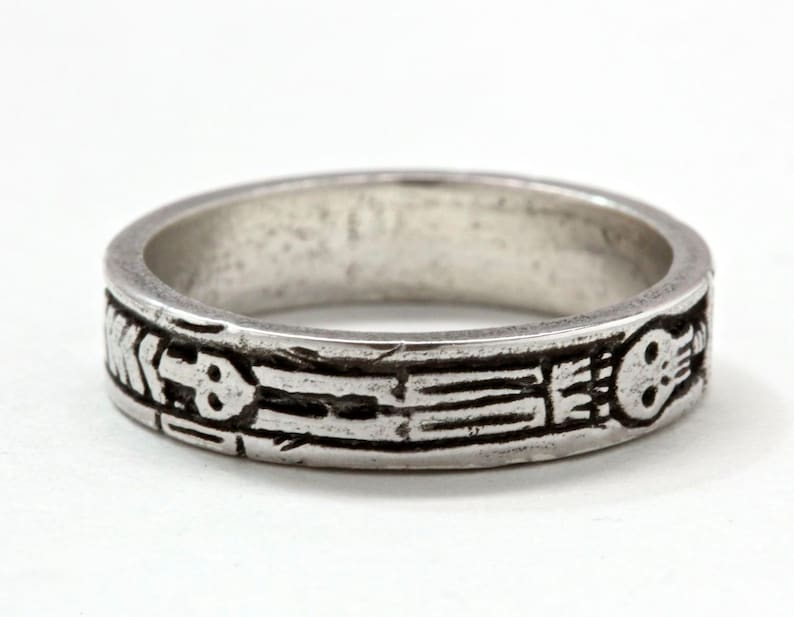 Georgian Skeleton Ring, Memento Mori Jewelry, Mourning Ring, Sterling Silver, Blue Bayer Design NYC Free US Shipping image 4