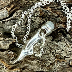Moonstone Sterling Silver The Left Foot necklace Blue Bayer Design NYC