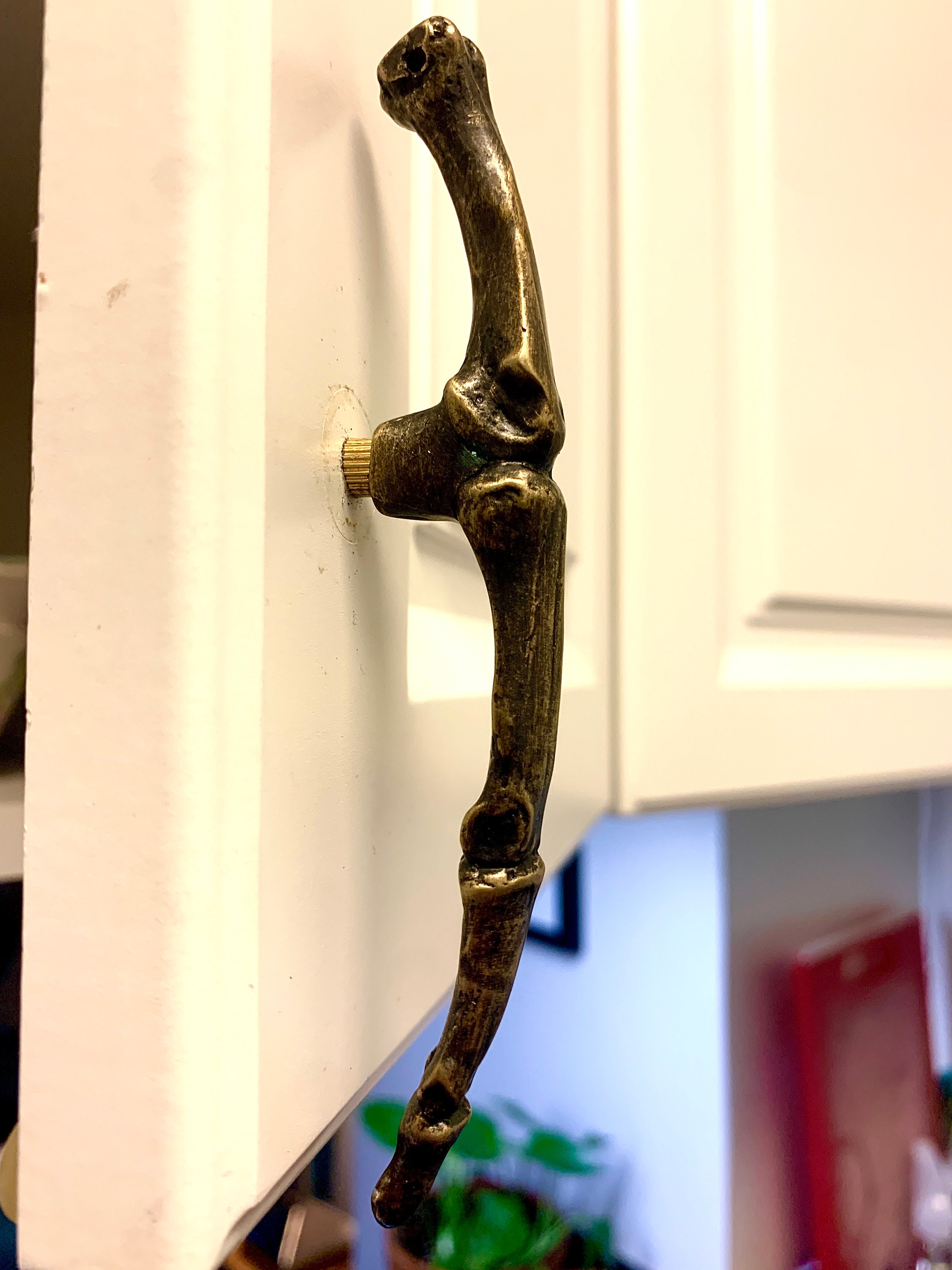 Skeleton Drawers Skeleton Middle Finger Drawer Pull Cabinet Knob Bronze Oxide Plated ...