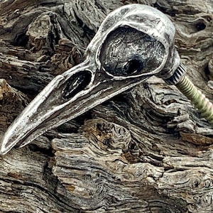 Crow Skull Wall Hook made in NYC Silver plated Blue Bayer Design NYC
