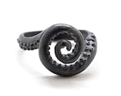 Octopus tentacle spiral ring .925 sterling made in NYC Blue Bayer Design