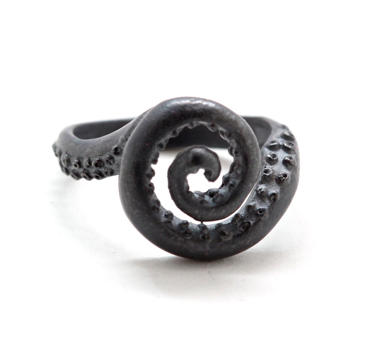 Octopus tentacle spiral ring .925 sterling made in NYC Blue Bayer Design