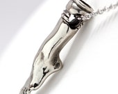 Sterling Silver The Left Foot necklace Blue Bayer Design NYC