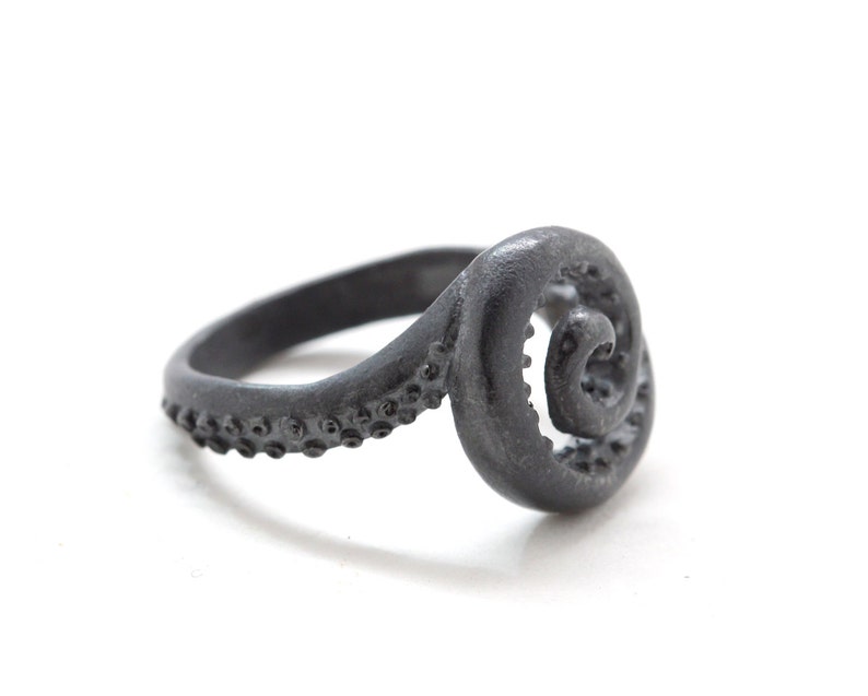 Octopus tentacle spiral ring .925 sterling made in NYC Blue Bayer Design image 3