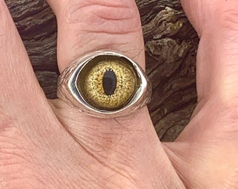 Evil Eye Ring Adjustable sizes The Gold Dragon Sterling Silver Eye Ring,  (Made in NYC)