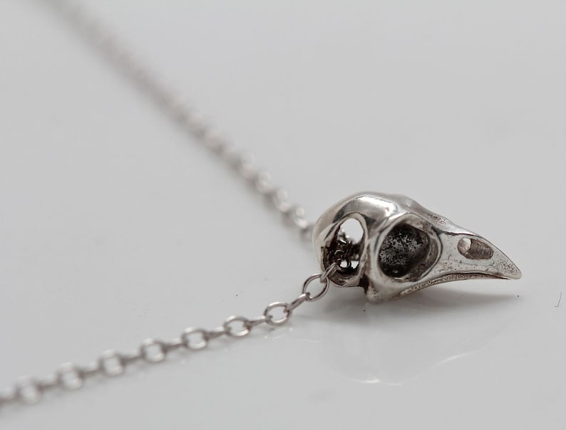 Small Bird Skull Necklace, Silver Bird Skull Made in NYC image 3