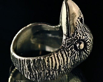 Raven Ring in Sterling Silver Bird Jewelry by Blue Bayer Design NYC