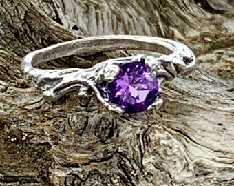 Amethyst ring, tree  branch ring Sterling Silver  NYC Blue Bayer Design