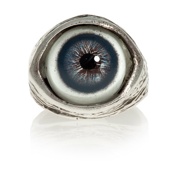 Evil Eye Ring Tailles ajustables Sterling Silver Eye Ring, (Made in NYC)