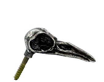 Crow Skull Wall Hook made in NYC Silver plated Blue Bayer Design NYC