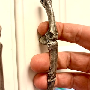 Skeleton Middle Finger Drawer Pull Cabinet Knob Silver Ox Metal Made in NYC