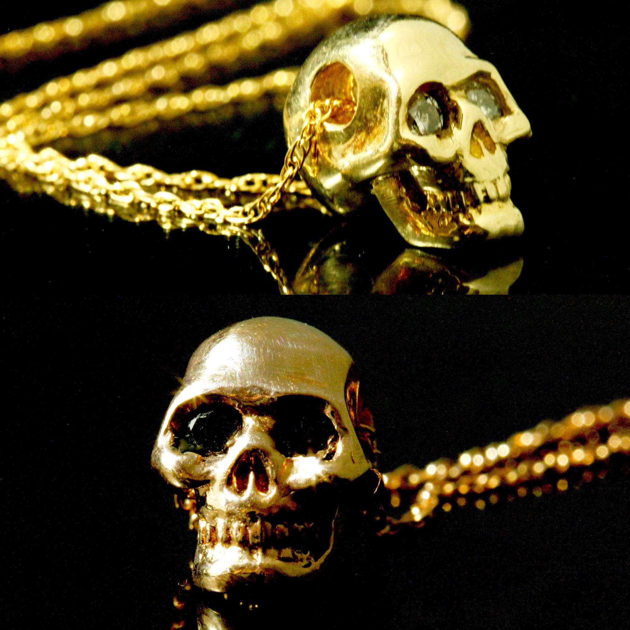 ジャスティンデイビス　essential skull pendant Justin Davis Essential Skull Pendant Sapphire 27 x 23 Design