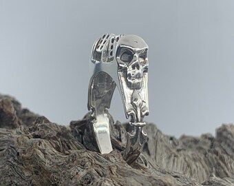 Sterling Silver Dice Ring: Skull & Fleur-de-lis, Moving Dice - Etsy