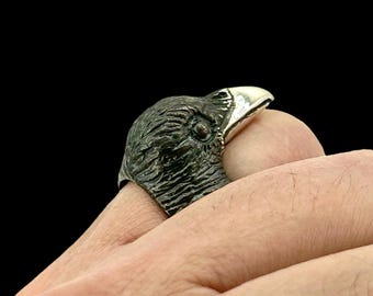 Raven Ring in Sterling Silver Bird Jewelry by Blue Bayer Design NYC