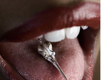 Hummingbird Skull necklace, Free US Shipping sterling silver made in NYC Blue Bayer Design